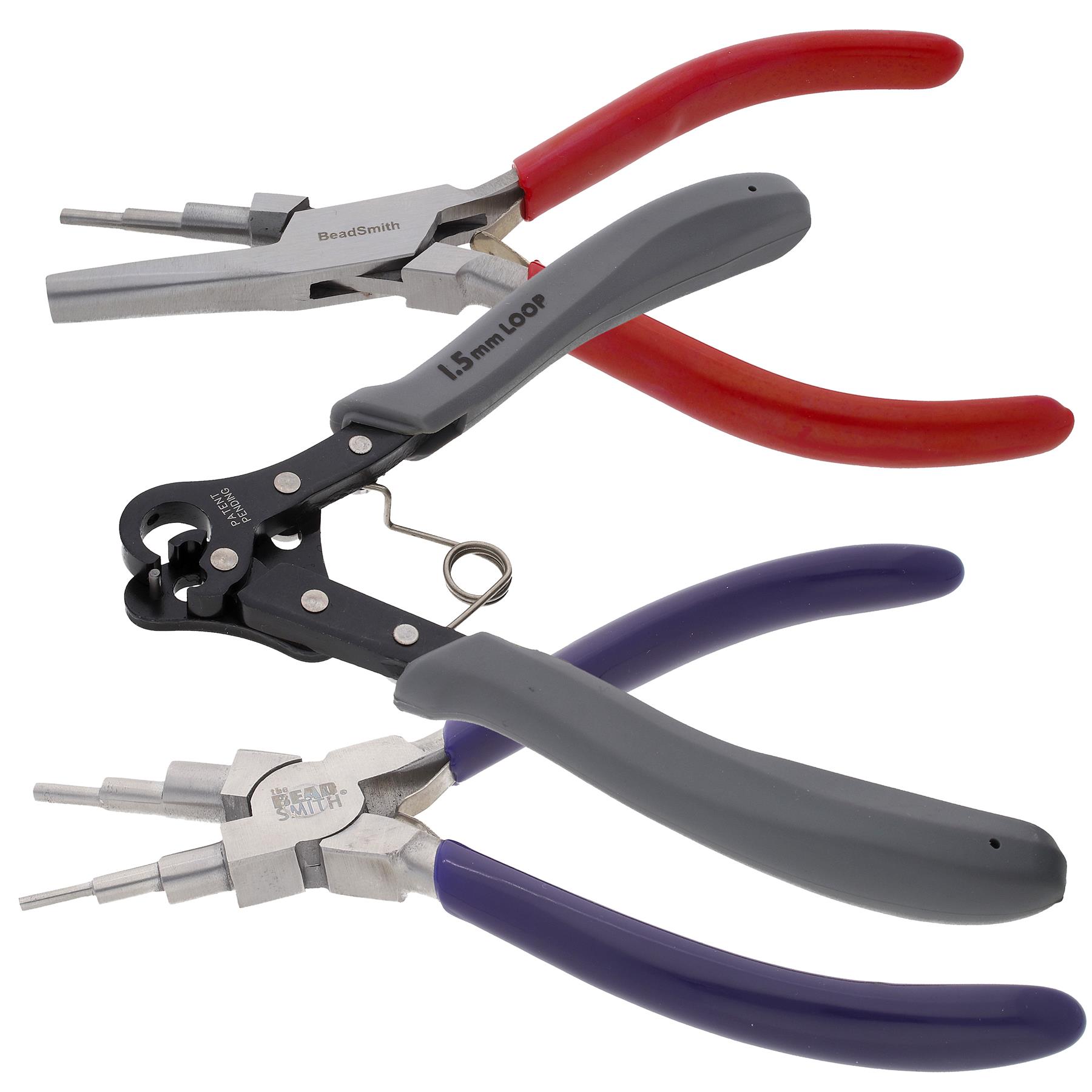 The Beadsmith Looping Kit – Includes 1-Step Looper, 1 Bail Making Plier and  1 Concave/Round Nose Plier – Create Consistent Loops for Rosaries,  Earrings, Bracelets, Necklaces and Wire Jewelry 